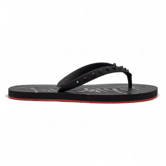 Christian Louboutin Loubi Flip Studded Flip Flops in Black - Picture 3 of 16